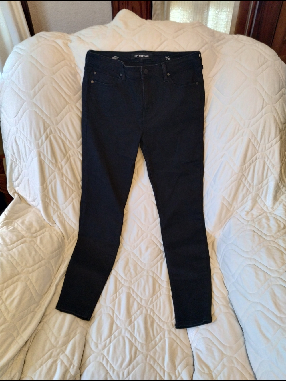 Liverpool Black Skinny Trousers - High Rise Sz 8/29